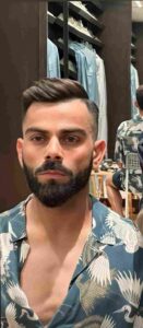 Virat Kohli showcasing his signature hairstyles in a stylish montage.