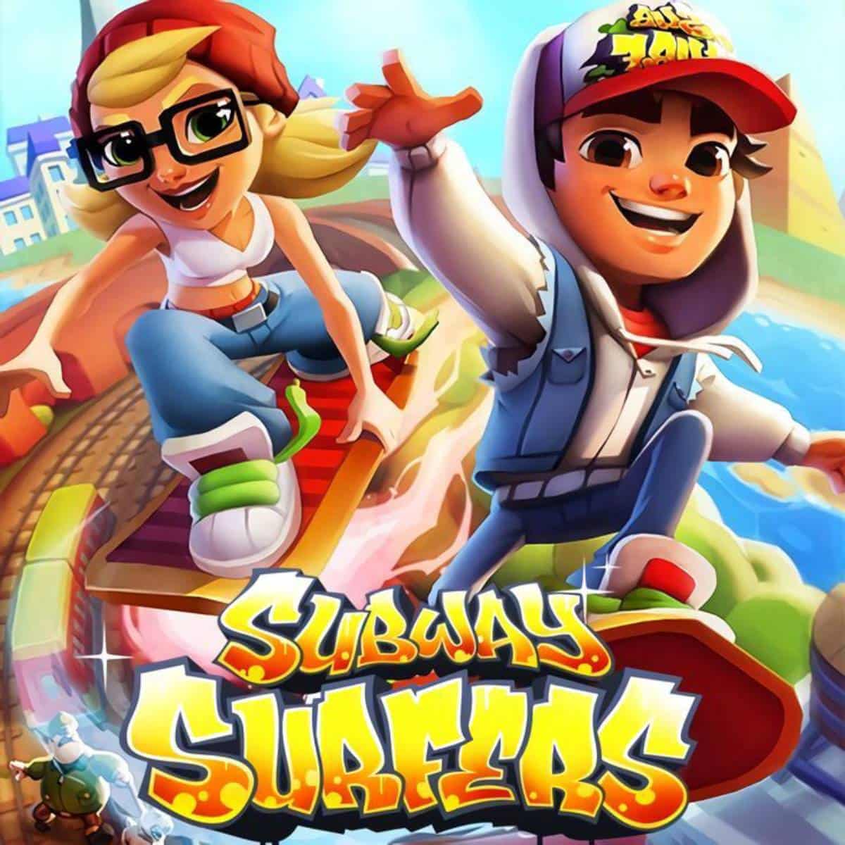 Subway Surfers Mod APK gameplay showcasing unlimited coins, keys, and enhanced features.