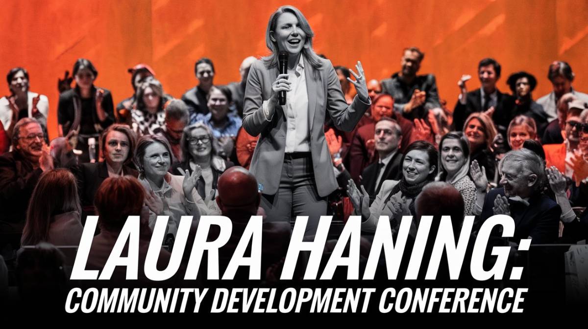 Laura Haning presenting at a community development conference.