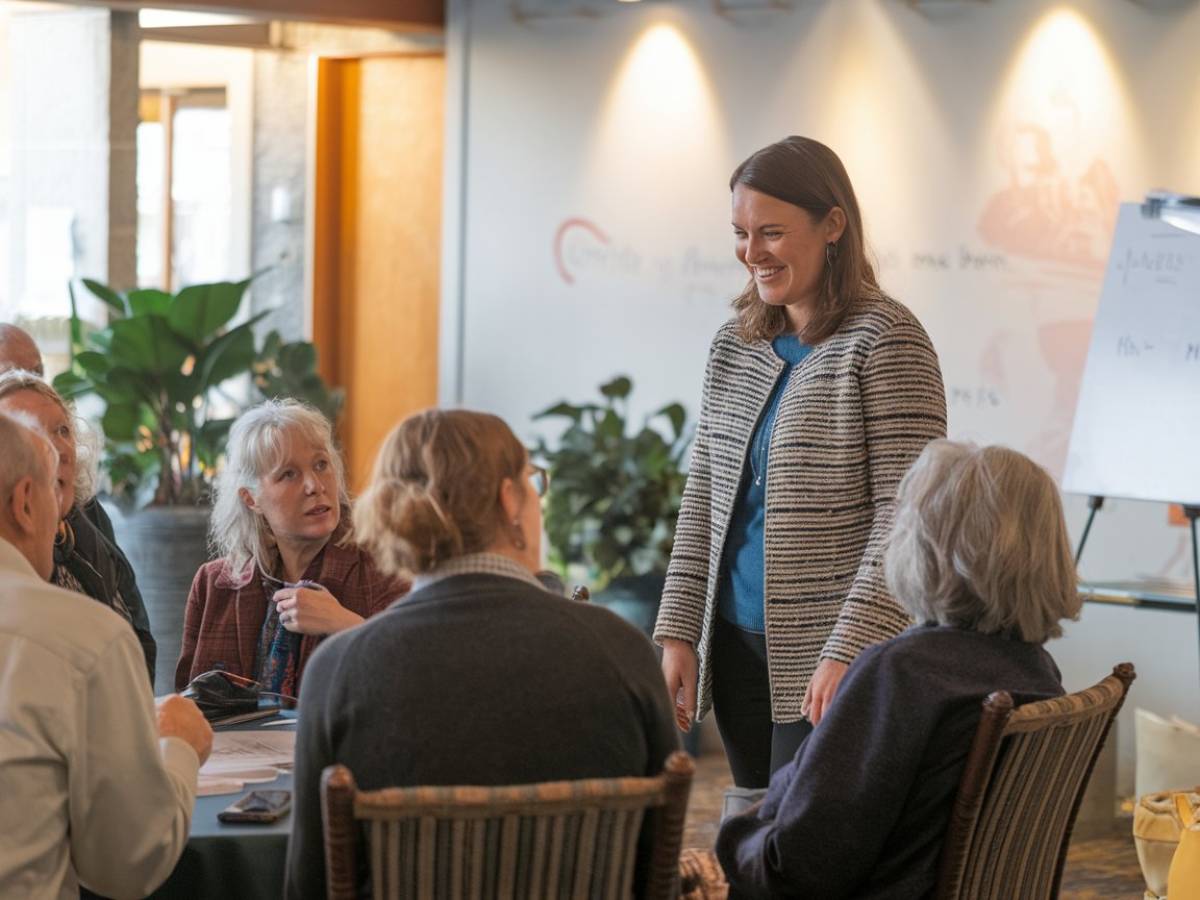 Laura Haning engaging with community members.